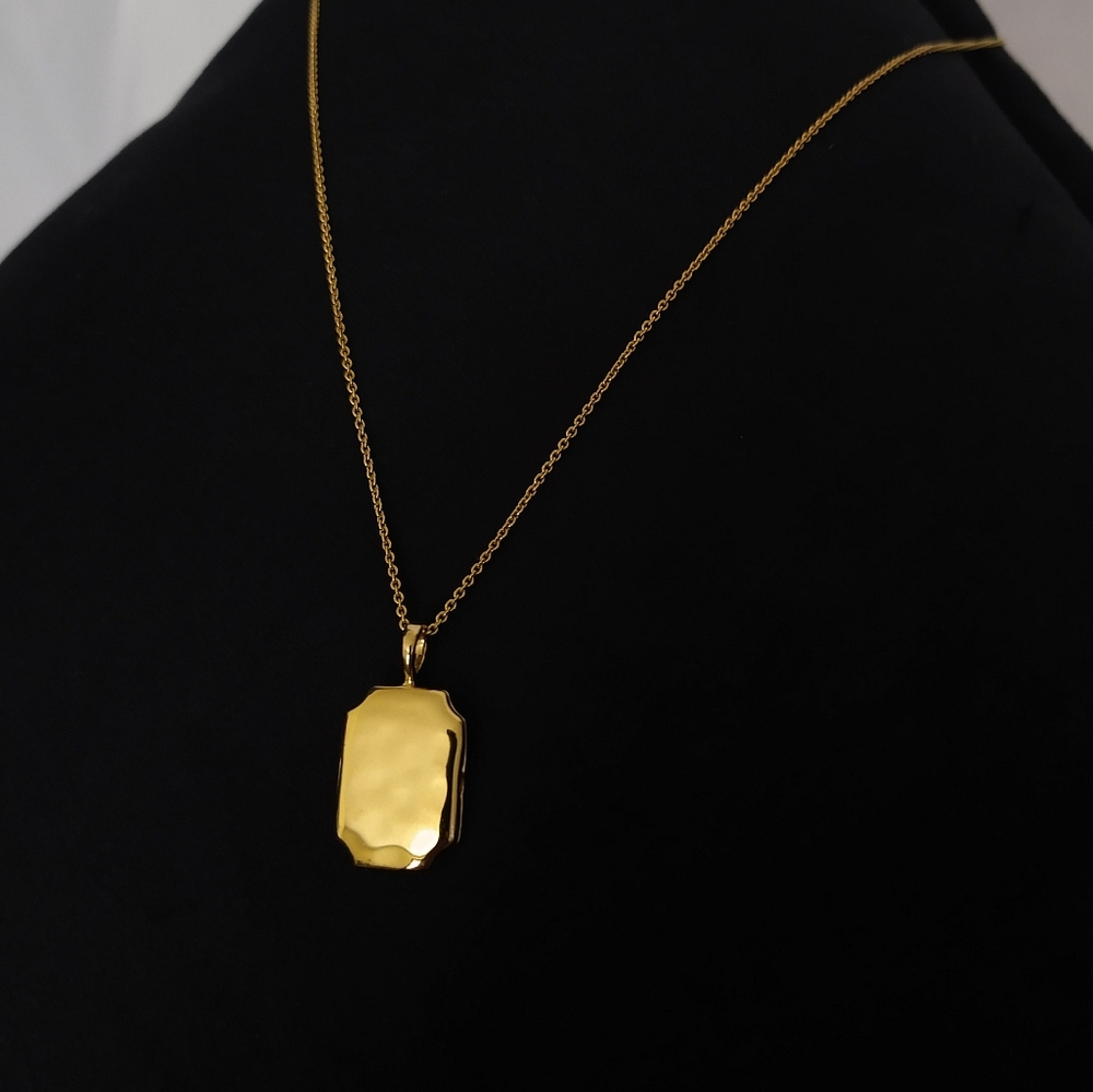 18k Gold Vermeil Monica Vinader Signature Locket Necklace, NWT